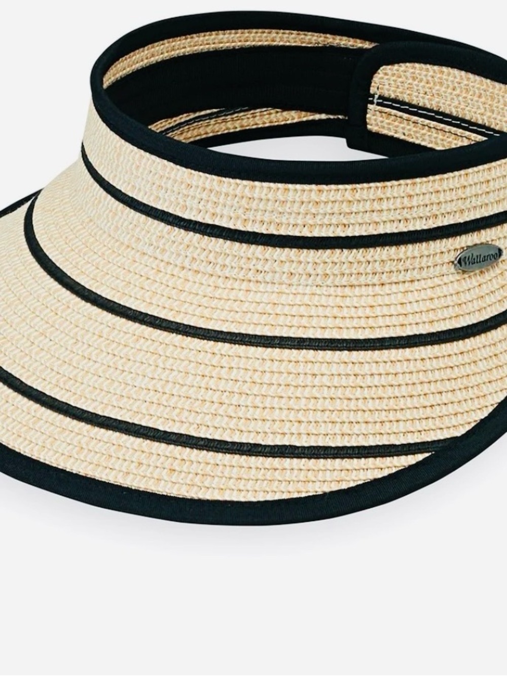 Wallaroo Black-Trim Straw Visor